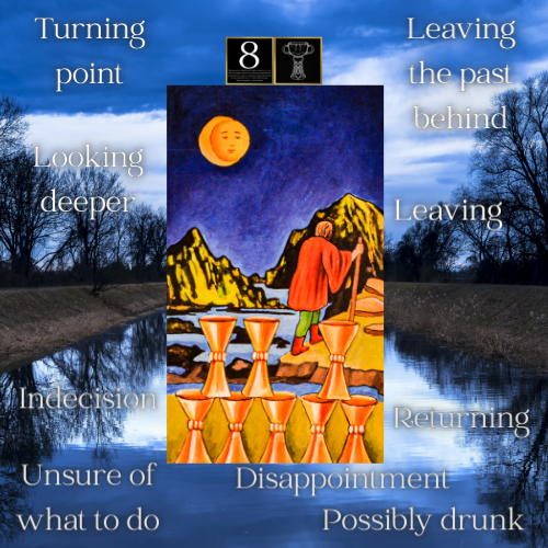 8 of cups tarot meaning, tarot 8 of cups meaning, 8 of cups meaning, meaning of the 8 of cups tarot card, 8 of cups flashcard, 8 of cups tarot flashcard, tarot cheat sheet